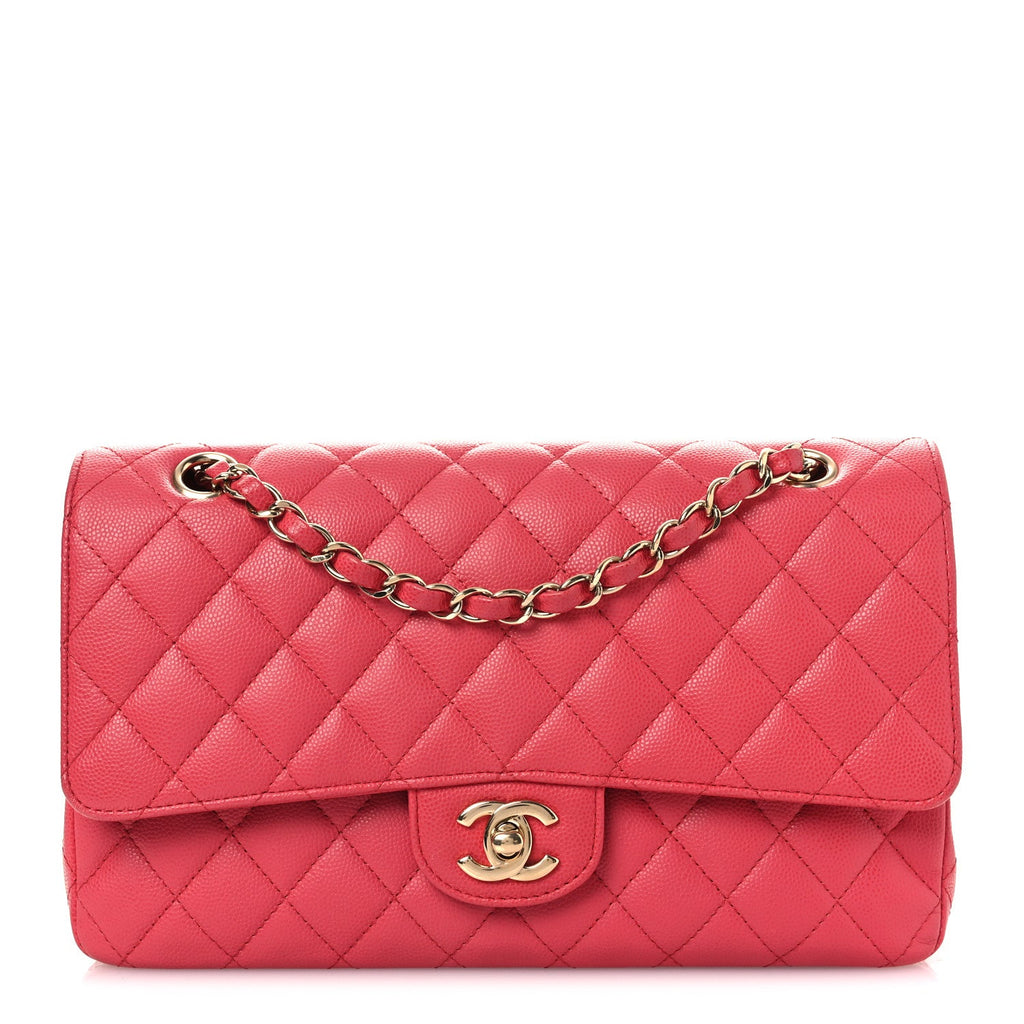 Chanel Caviar Quilted Medium Double Flap Dark Pink