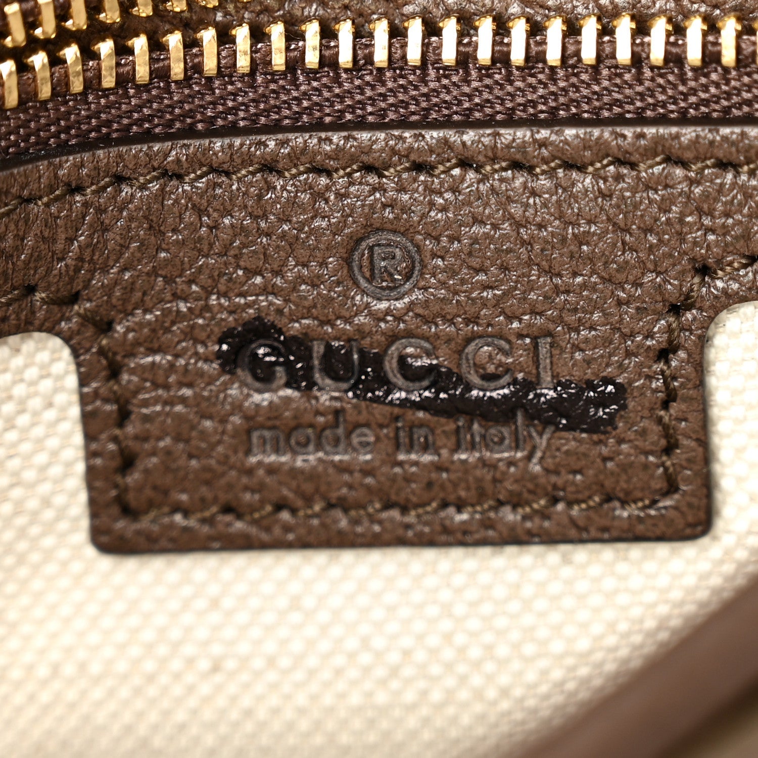 Gucci GG Supreme Monogram Textured Dollar Calfskin Web Medium Blondie Top Handle Shoulder Flap Bag Beige Ebony New Acero