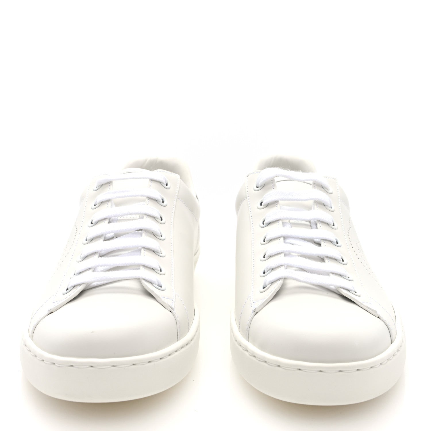 Gucci Calfskin Interlocking G Perforated Mens Ace Sneakers 8 White Grey Sky