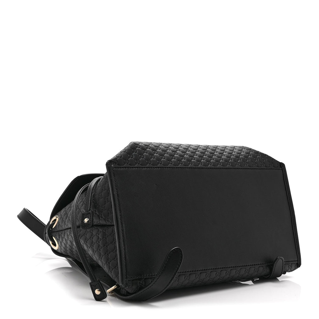Gucci Microguccissima Drawstring Backpack Black