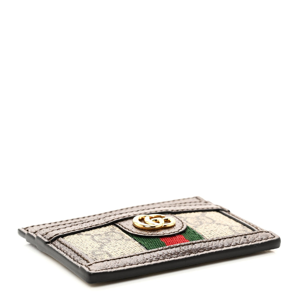Gucci GG Supreme Monogram Ophidia Card Holder Brown