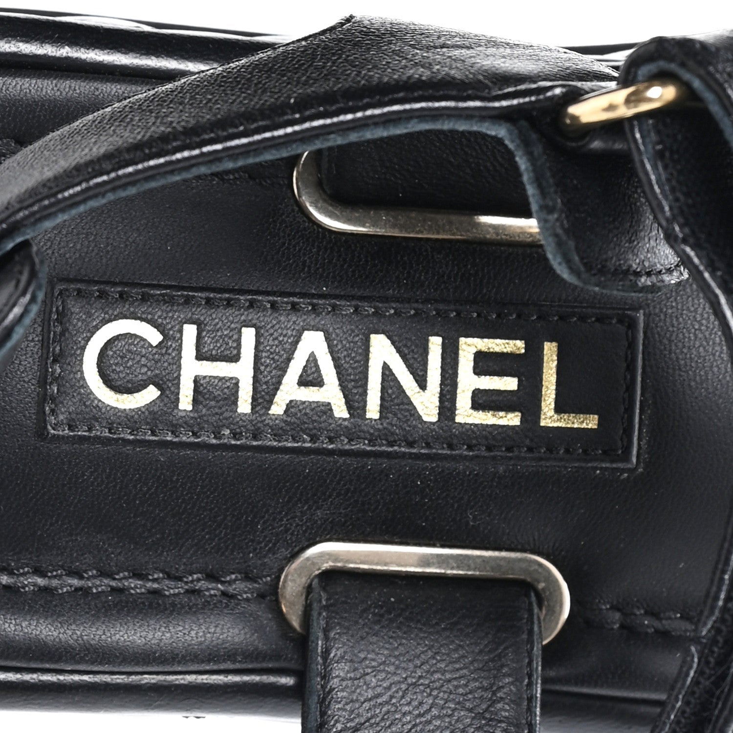 Lambskin Quilted Platform Sandals 38.5 Black
