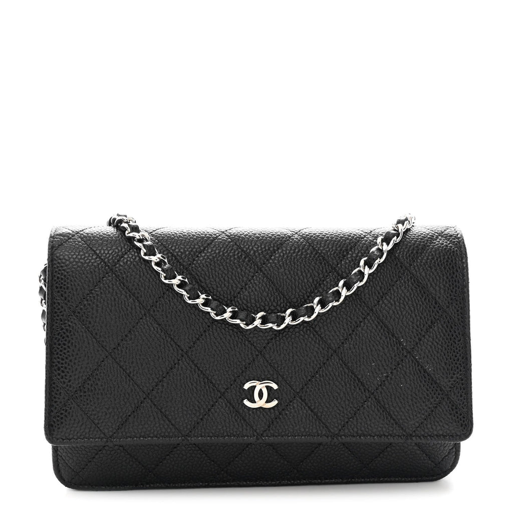 Chanel Caviar Quilted Wallet on Chain WOC Black