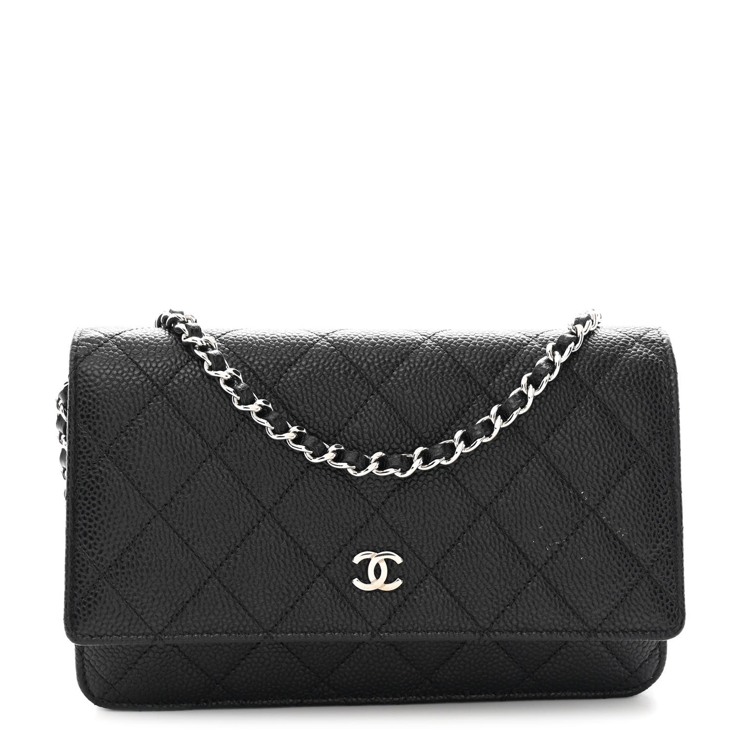 Chanel Caviar Quilted Wallet on Chain WOC Black