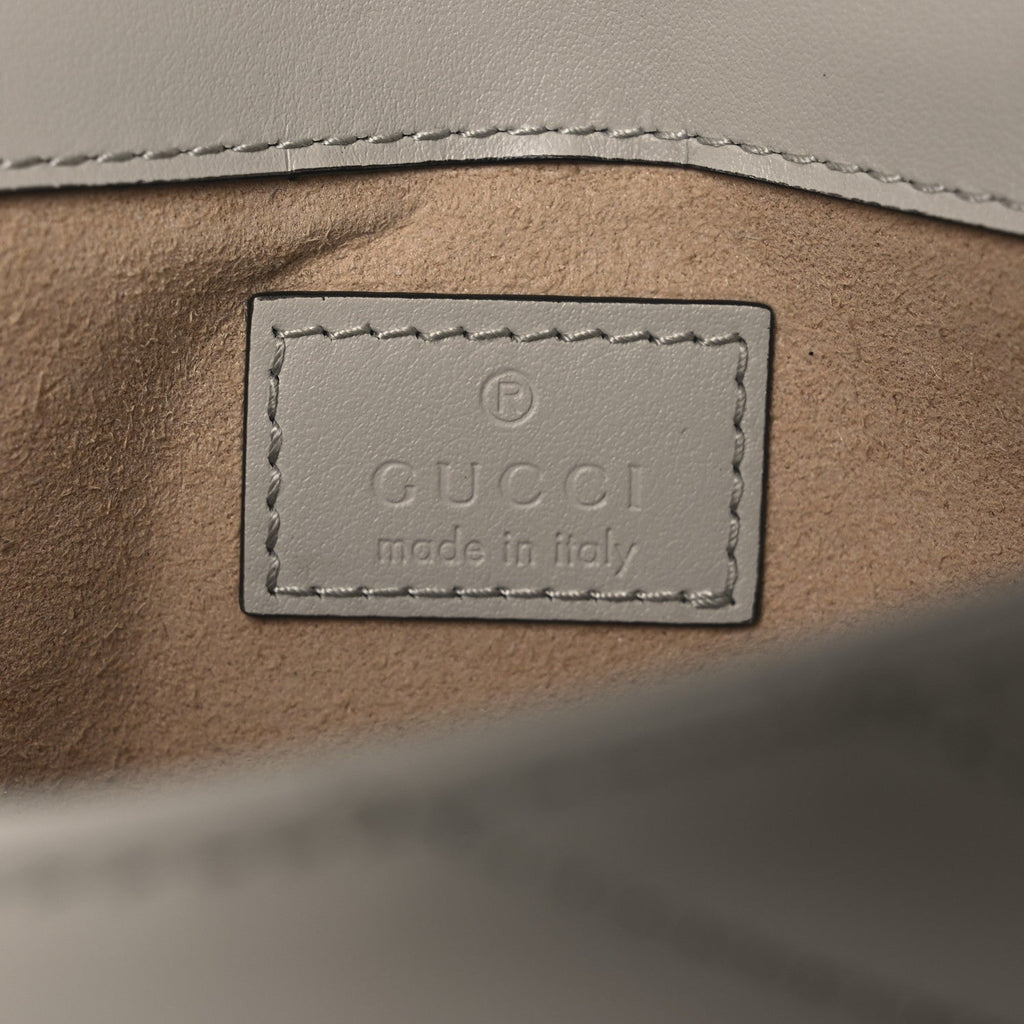 Gucci Calfskin Matelasse Super Mini GG Marmont Shoulder Bag Grey