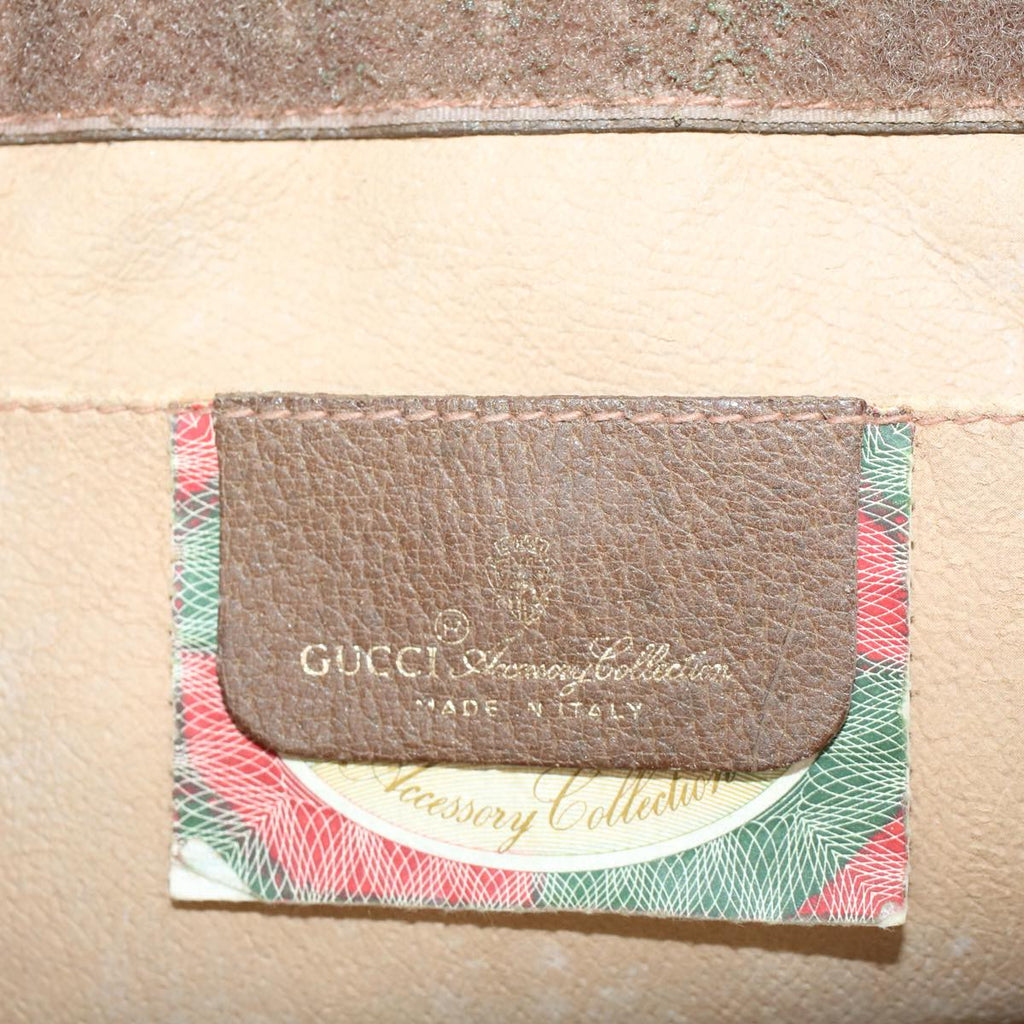 GUCCI GG Canvas Web Sherry Line Clutch Bag PVC Leather Beige Red  45600