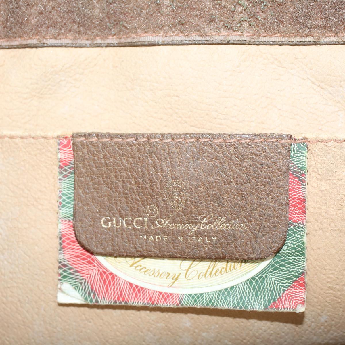 GUCCI GG Canvas Web Sherry Line Clutch Bag PVC Leather Beige Red  45600
