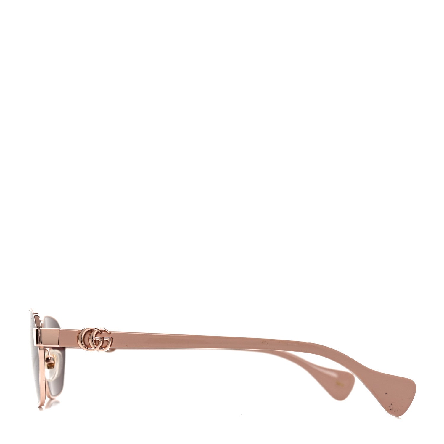 Gucci Metal Acetate Rectangular Frame Sunglasses GG1593S Rose Gold Pink