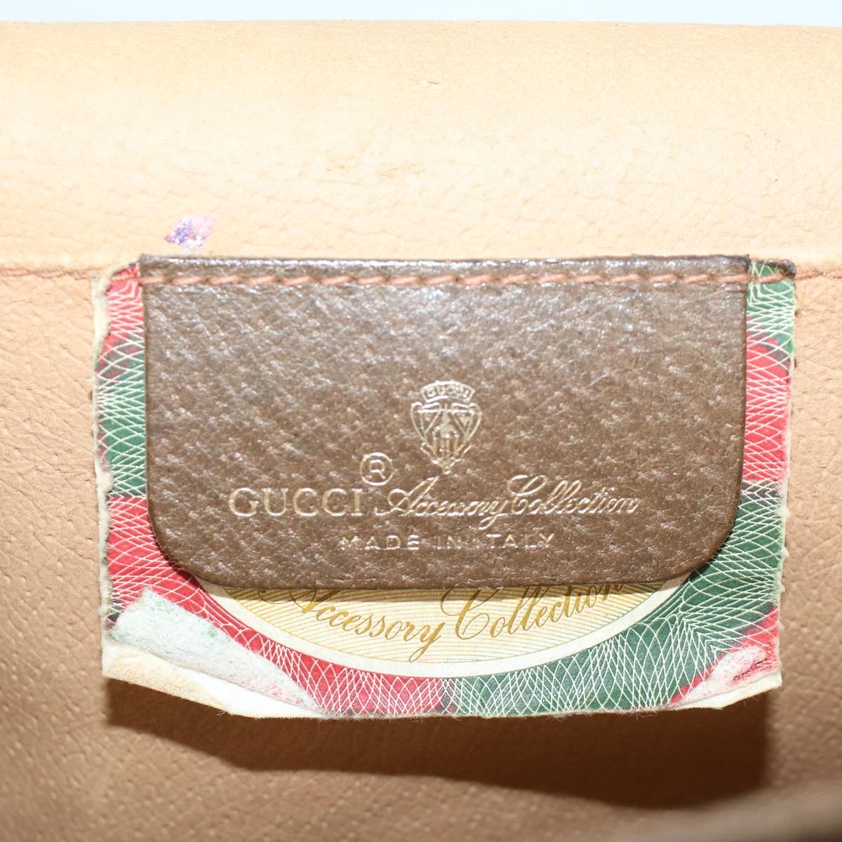 GUCCI GG Canvas Web Sherry Line Clutch Bag PVC Leather Beige Red  45602