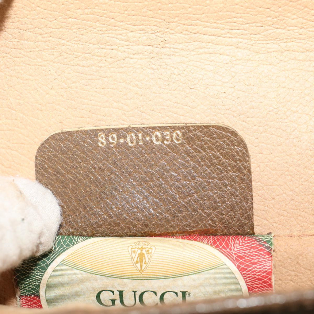 GUCCI GG Canvas Web Sherry Line Clutch Bag PVC Leather Beige Red  45602