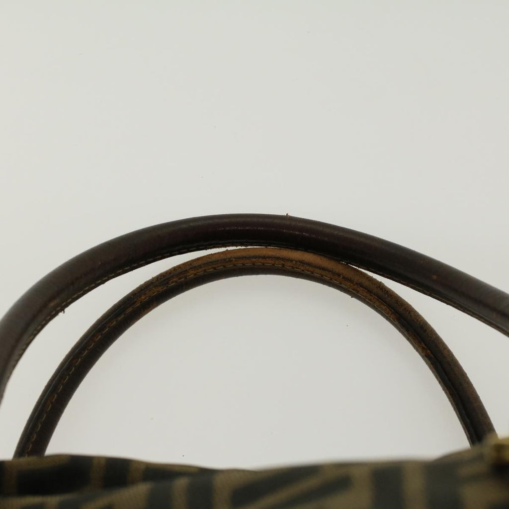 FENDI Zucca Canvas Boston Bag Nylon 2way Brown Black  45632