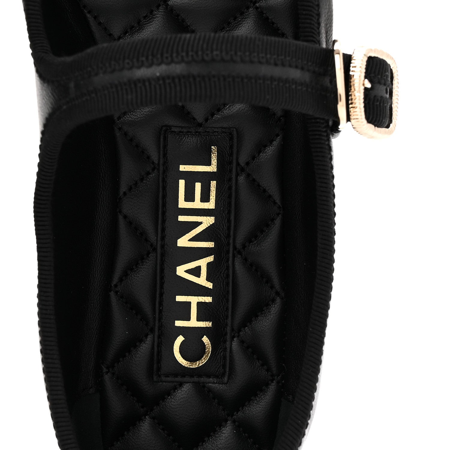 Lambskin Mary Jane Flats 37.5 Black