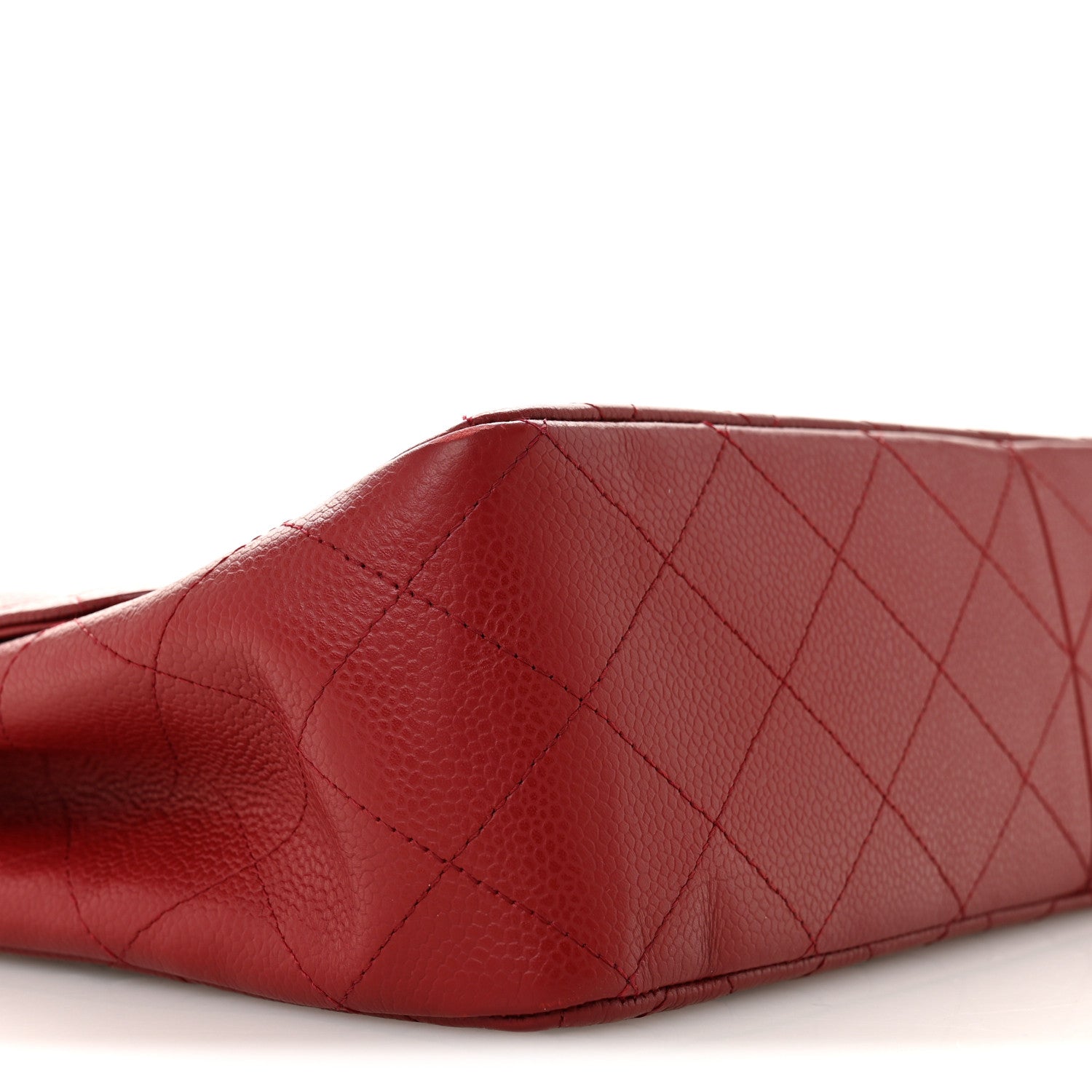Chanel Caviar Quilted Jumbo Single Flap Dark Red