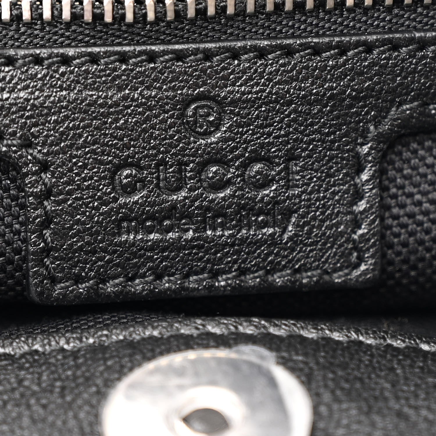 Gucci Sakai Be Green Calfskin Diagonal Stitched Small Blondie Tote Black