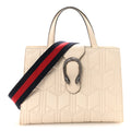 Gucci Cafskin Web Quilted Large Dionysus Tote Bag White