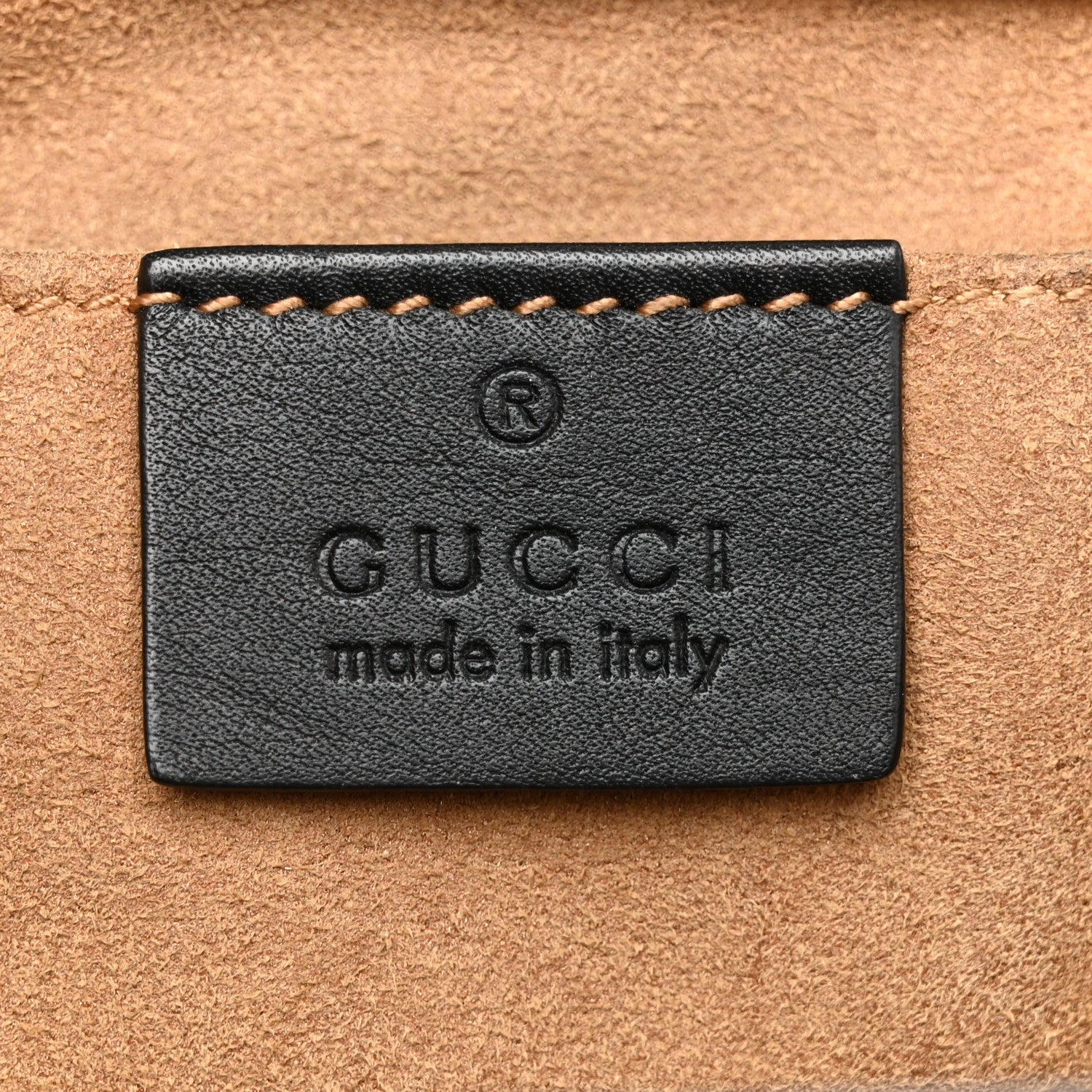 Gucci GG Supreme Monogram Calfskin Small Padlock Shoulder Bag Beige Black Cuir
