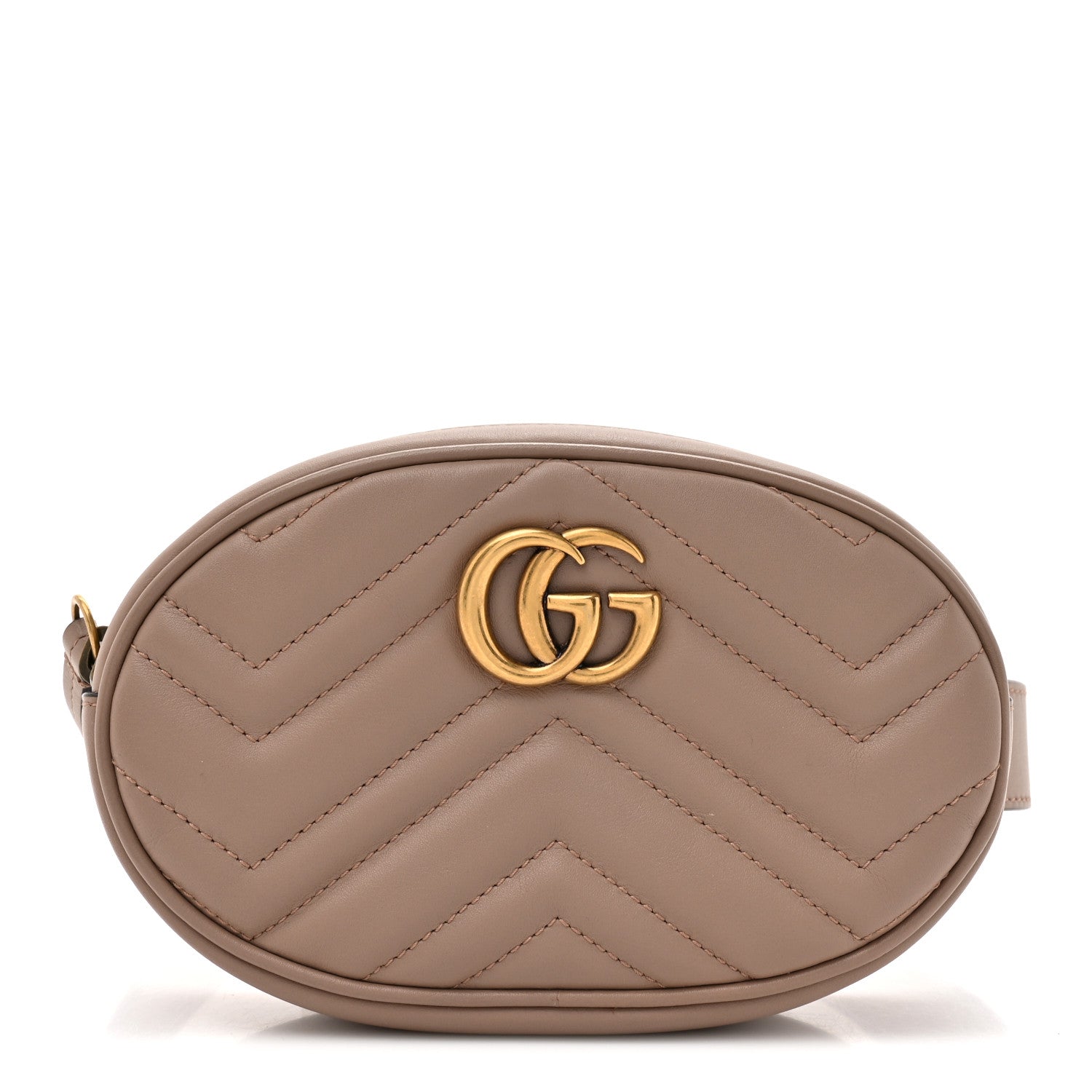 Gucci Calfskin Matelasse GG Marmont Belt Bag 75 30 Porcelain Rose