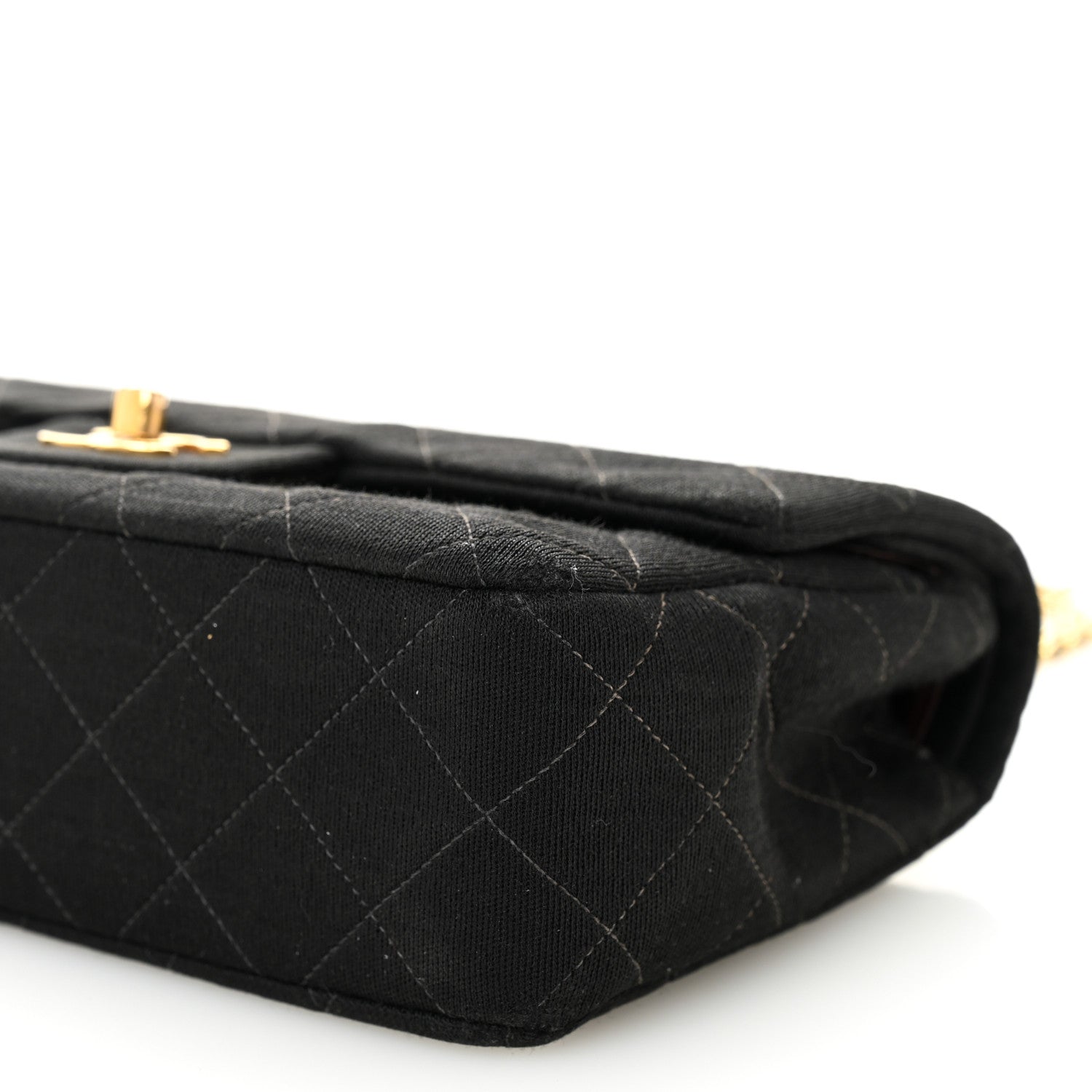 Chanel Jersey Quilted Small Double Flap Black