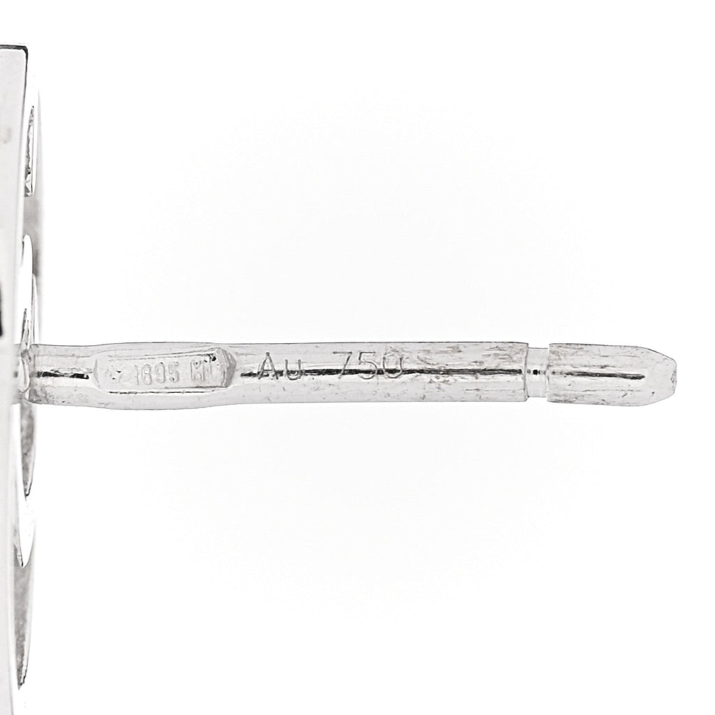 Gucci 18K White Gold Running G Stud Earrings