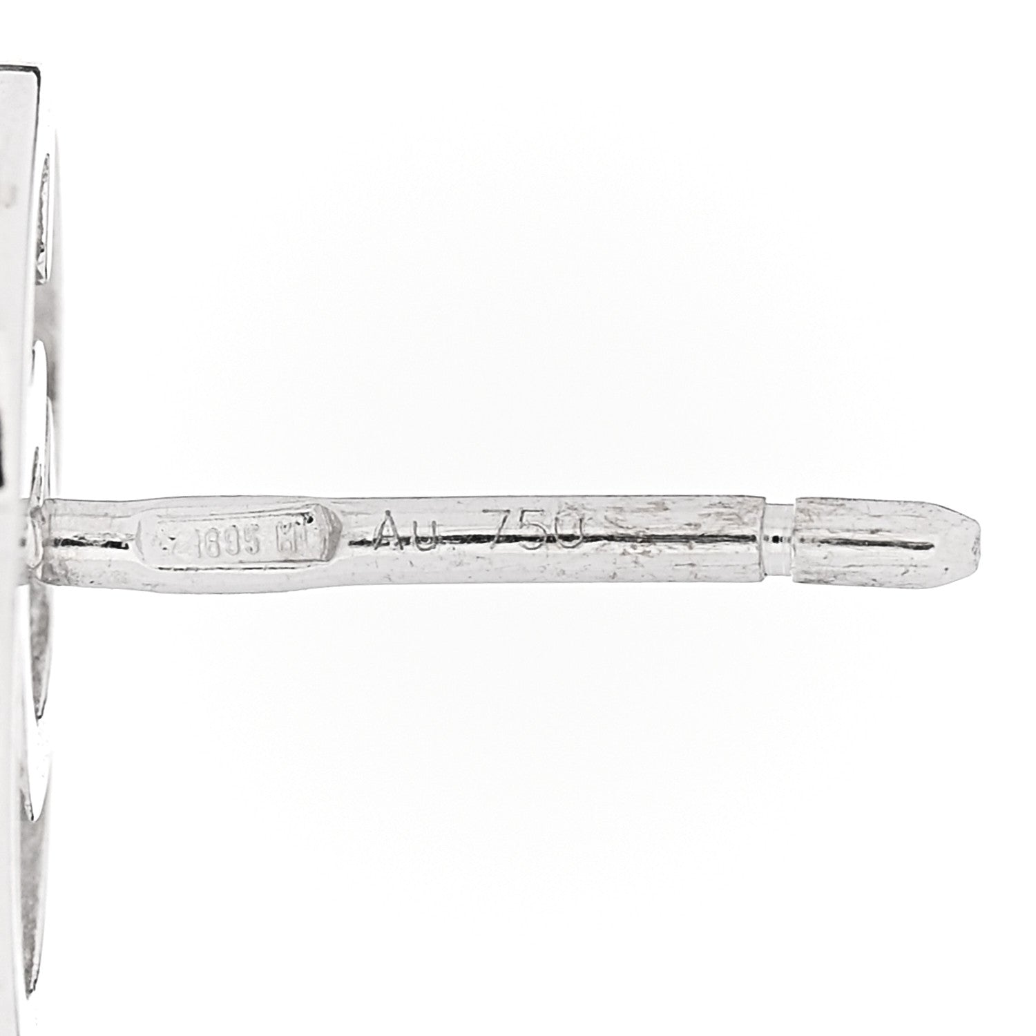 Gucci 18K White Gold Running G Stud Earrings