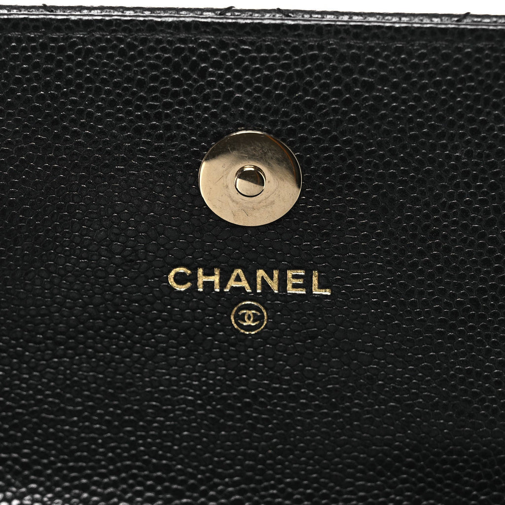 Chanel Caviar Quilted Business Affinity Clutch With Chain Black