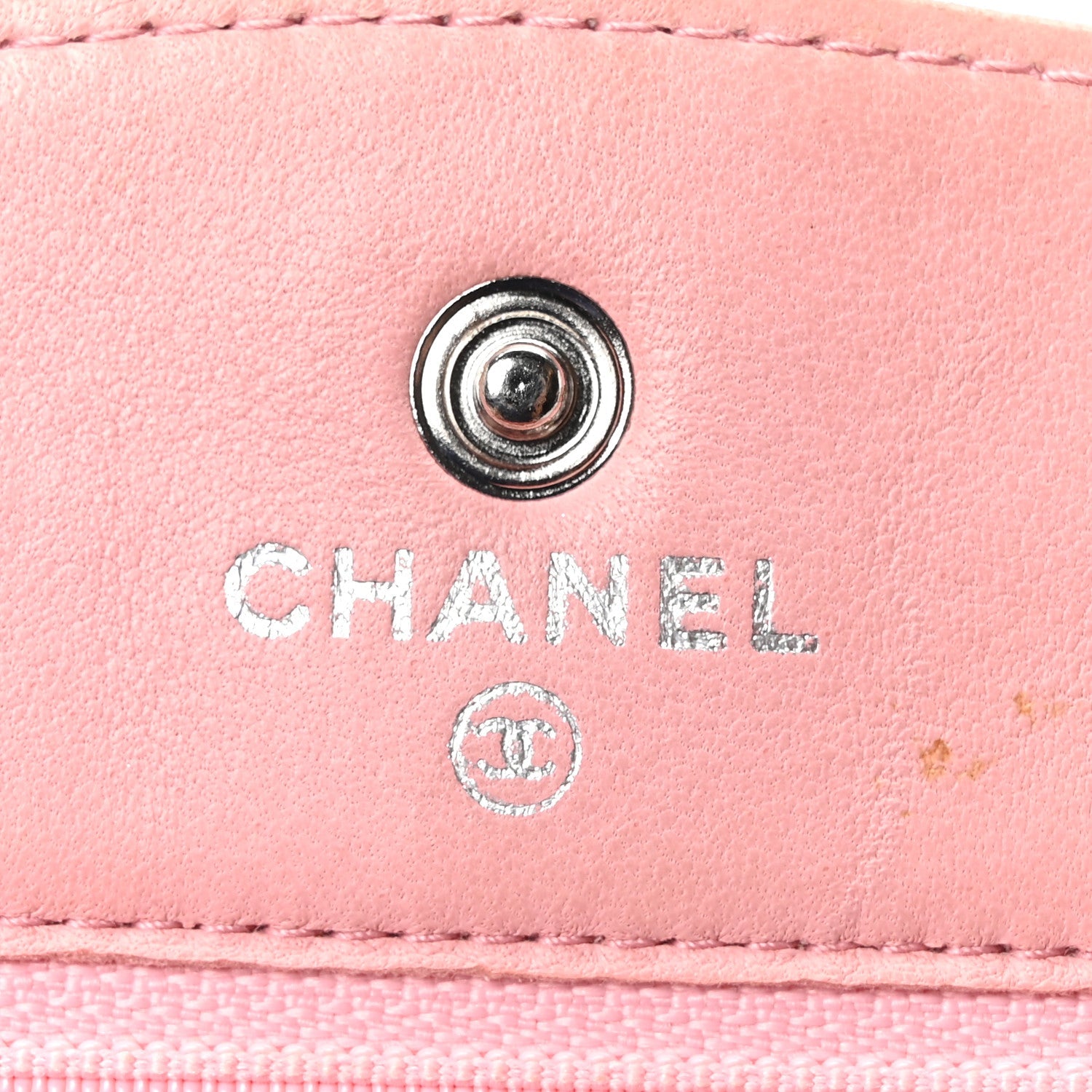 Chanel Caviar Timeless CC Wallet on Chain WOC Pink