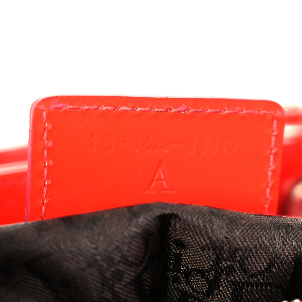 Christian Dior Patent Cannage Whipstitch Medium Lady Dior Red
