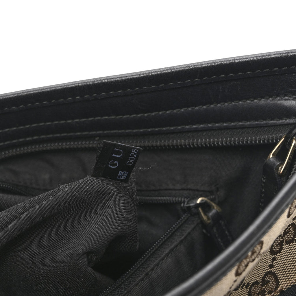 Gucci GG Monogram Web Flat Messenger Bag Black