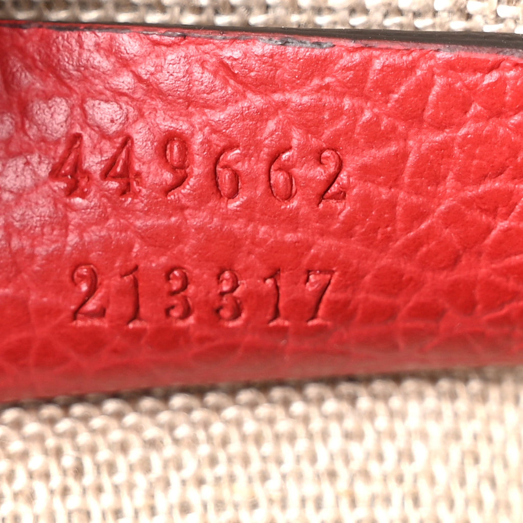 Gucci Dollar Calfskin Small GG Charm Dome Bag Red