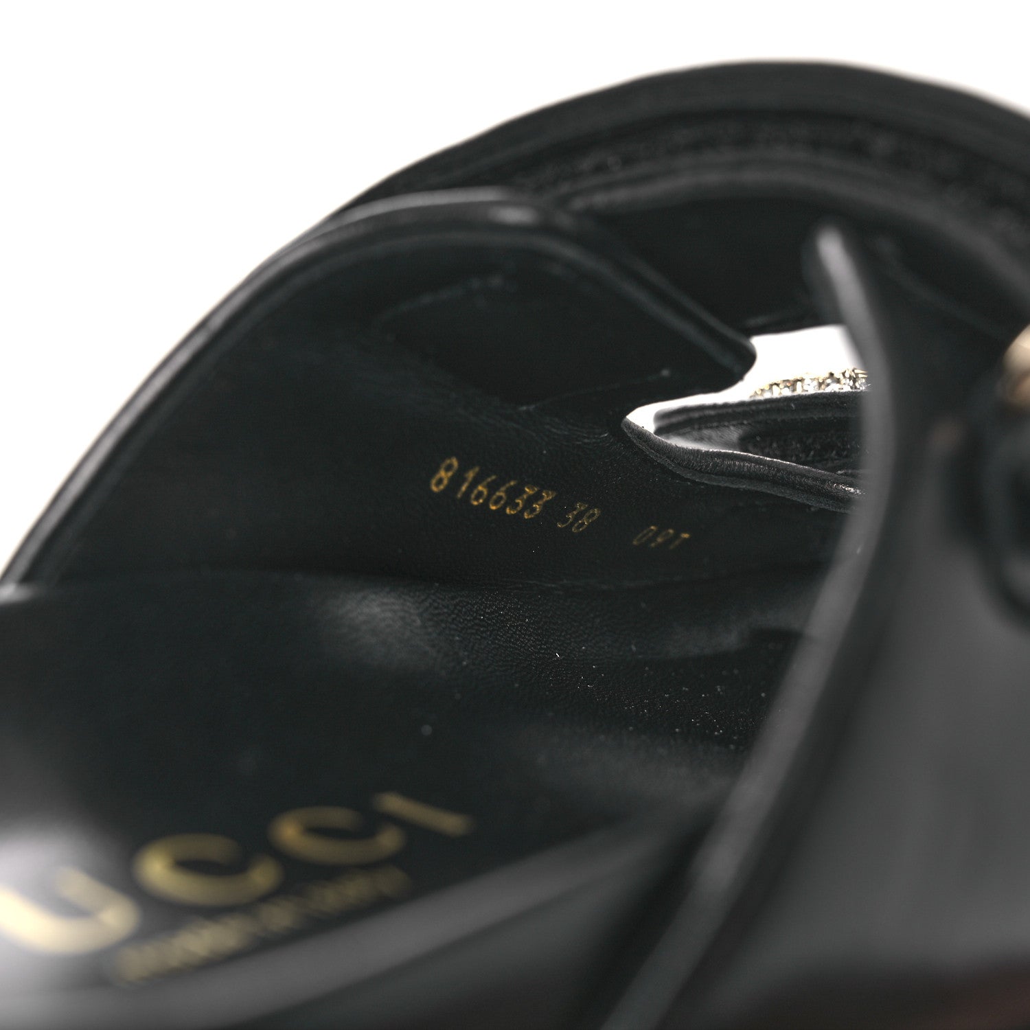 Gucci Nappa Double G Crystal Womens Isla Dad Sandals 38 Black