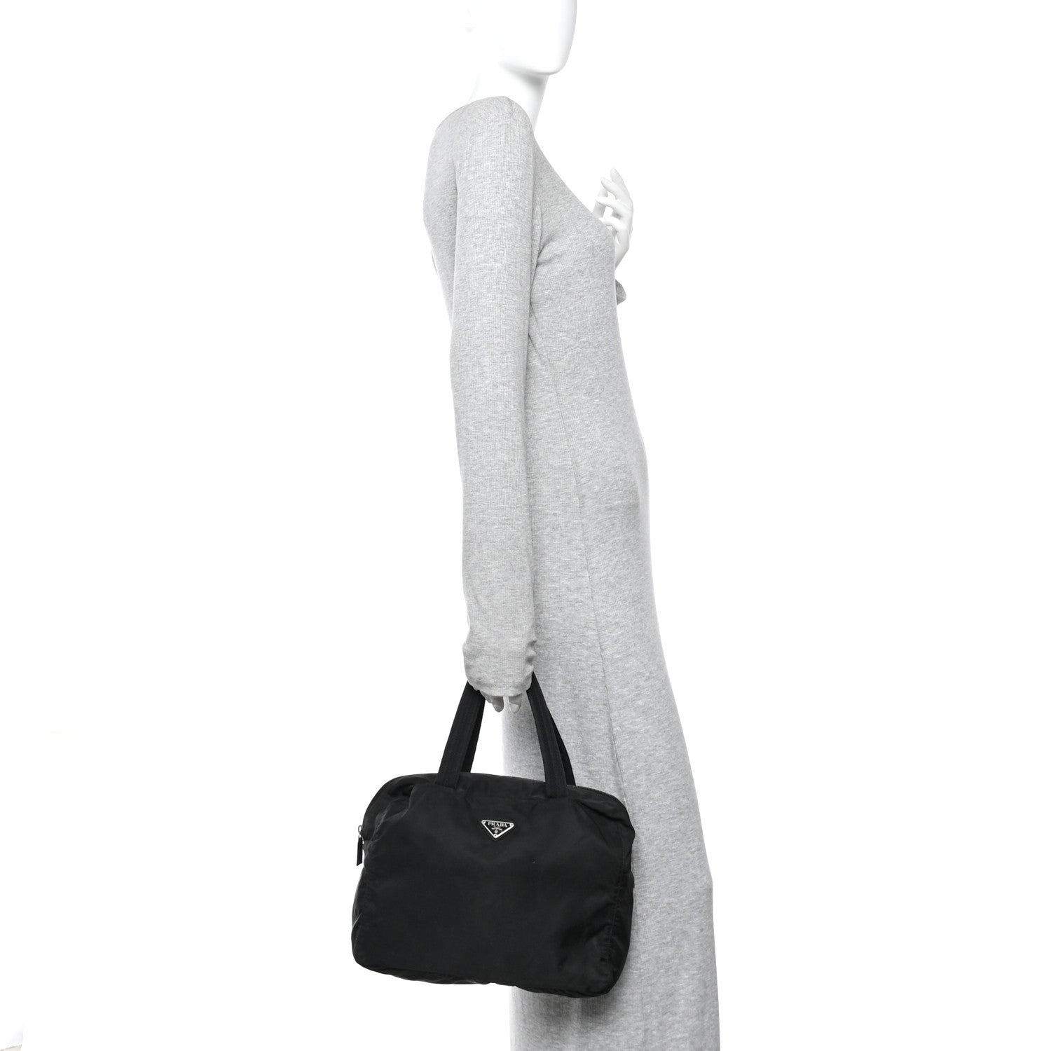 Prada Tessuto Nylon Shoulder Bag  Black