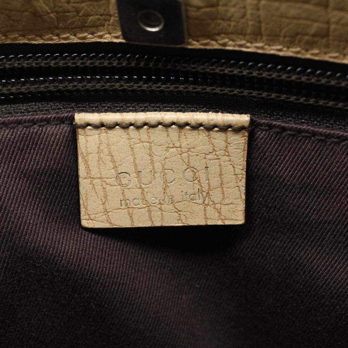 GUCCI GG Canvas Hand Bag PVC Leather Beige 117551  45849