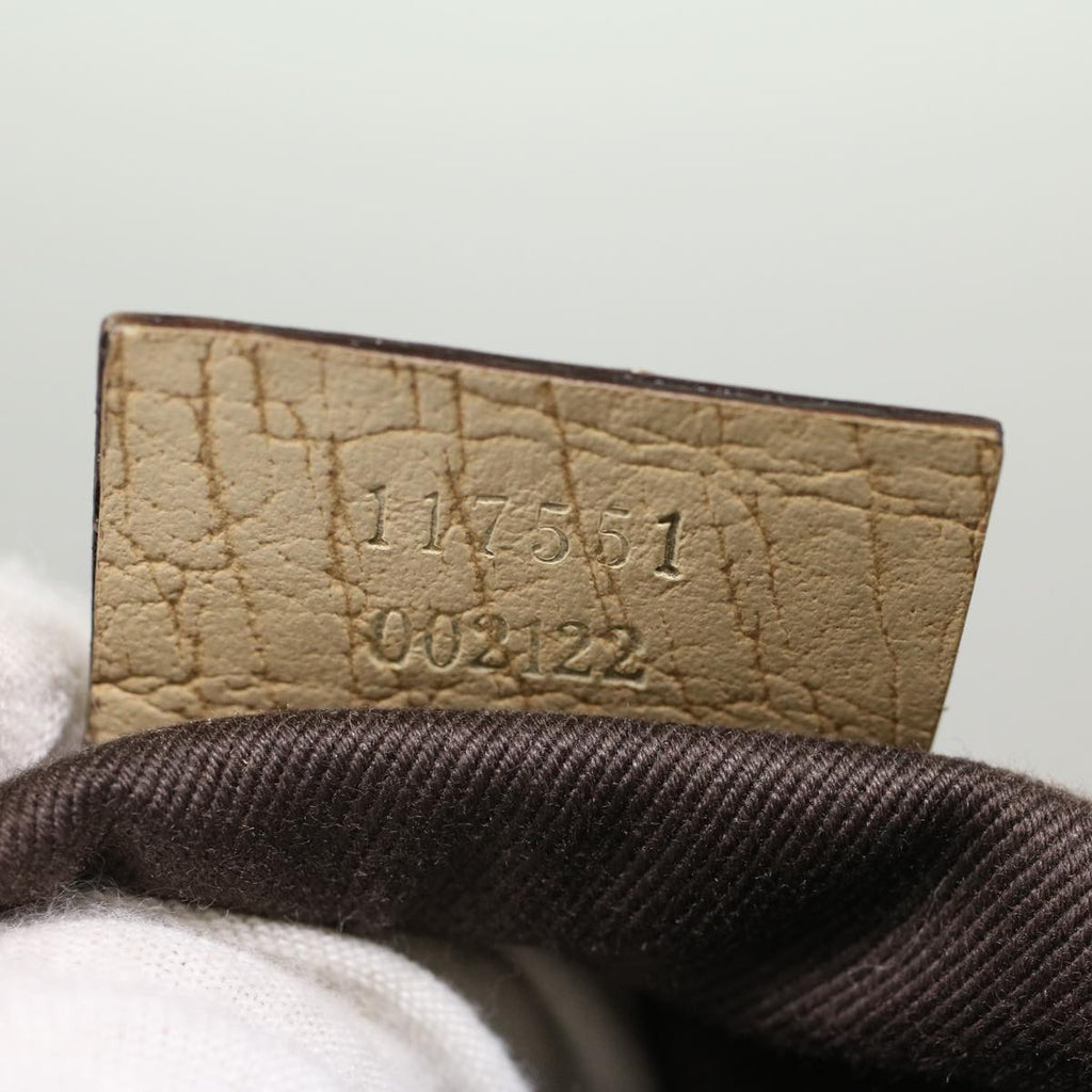GUCCI GG Canvas Hand Bag PVC Leather Beige 117551  45849