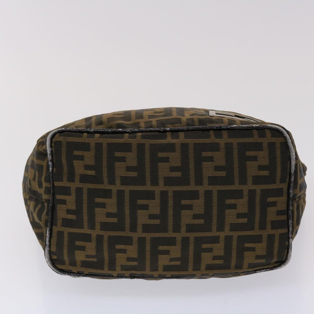 FENDI Zucca Canvas Hand Bag Nylon Brown Black  45877