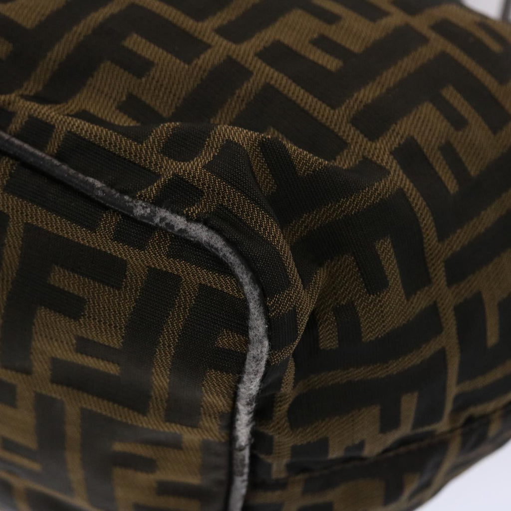 FENDI Zucca Canvas Hand Bag Nylon Brown Black  45877