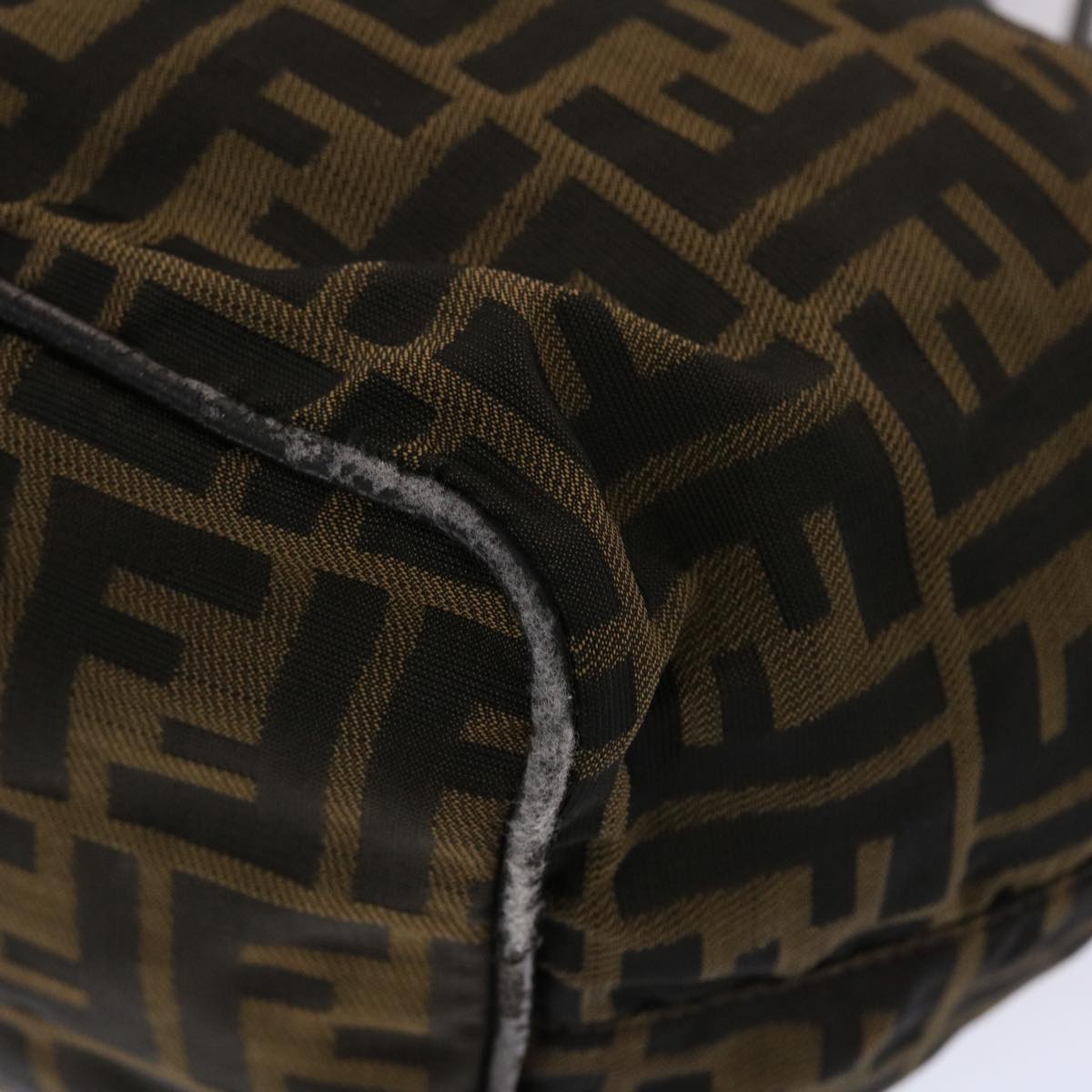 FENDI Zucca Canvas Hand Bag Nylon Brown Black  45877