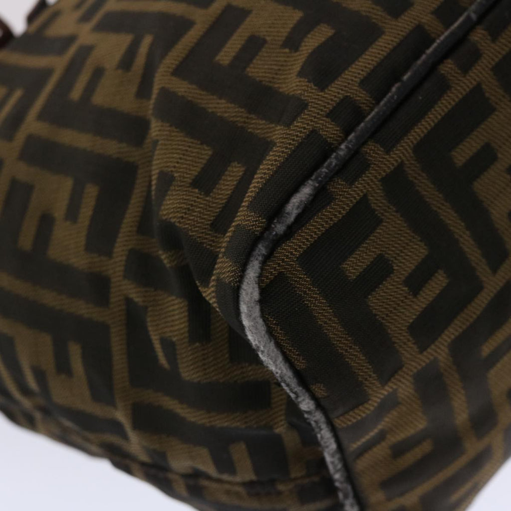 FENDI Zucca Canvas Hand Bag Nylon Brown Black  45877