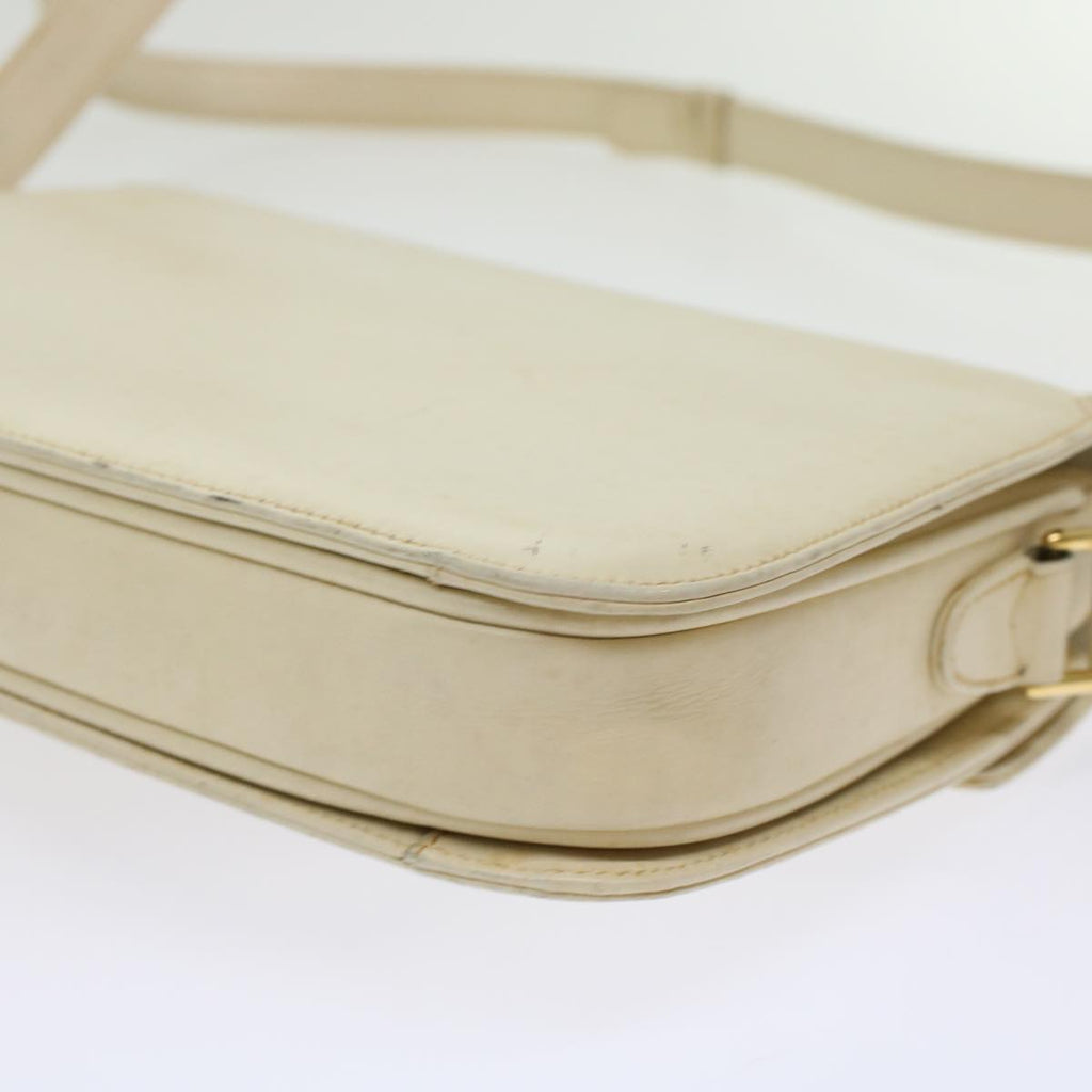 GUCCI Turn Lock Shoulder Bag Leather White 001.406.0587  45900