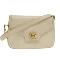 GUCCI Turn Lock Shoulder Bag Leather White 001.406.0587  45900