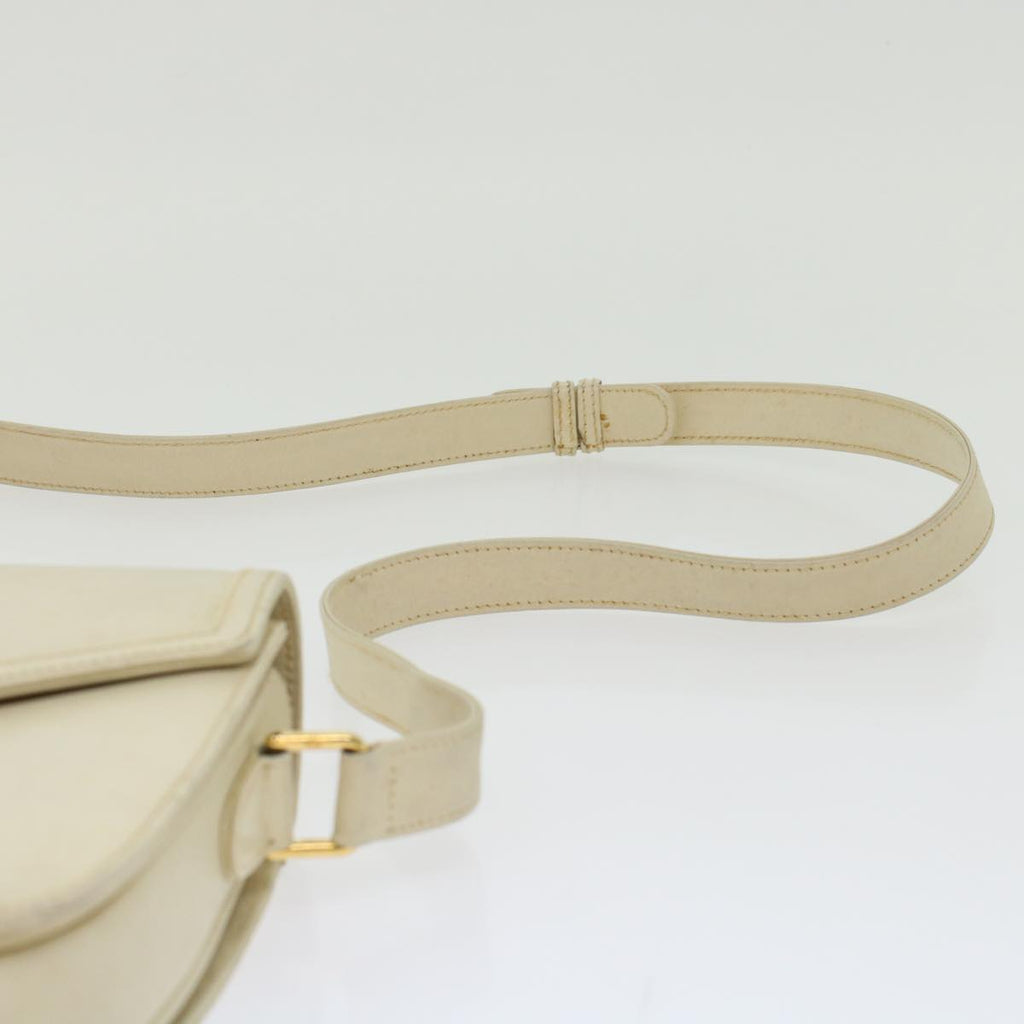 GUCCI Turn Lock Shoulder Bag Leather White 001.406.0587  45900