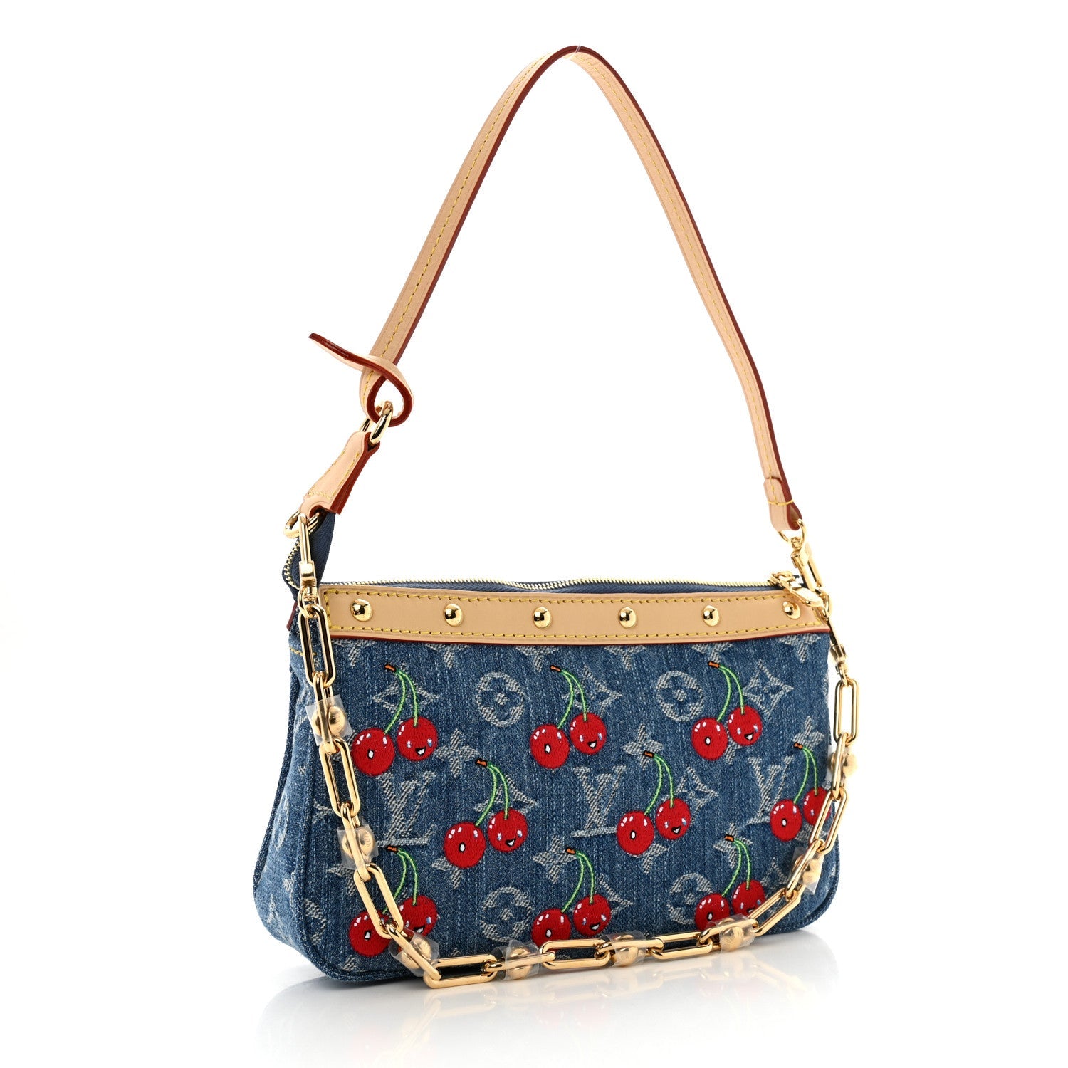 Louis Vuitton LV X TM Monogram Denim Cerises Pochette Accessories Blue
