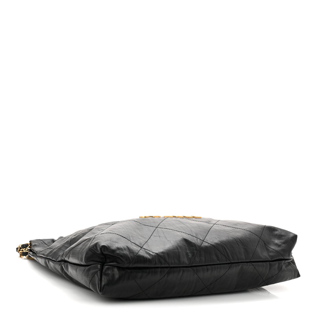 Chanel Crumpled Calfskin Quilted Chanel 22 Black