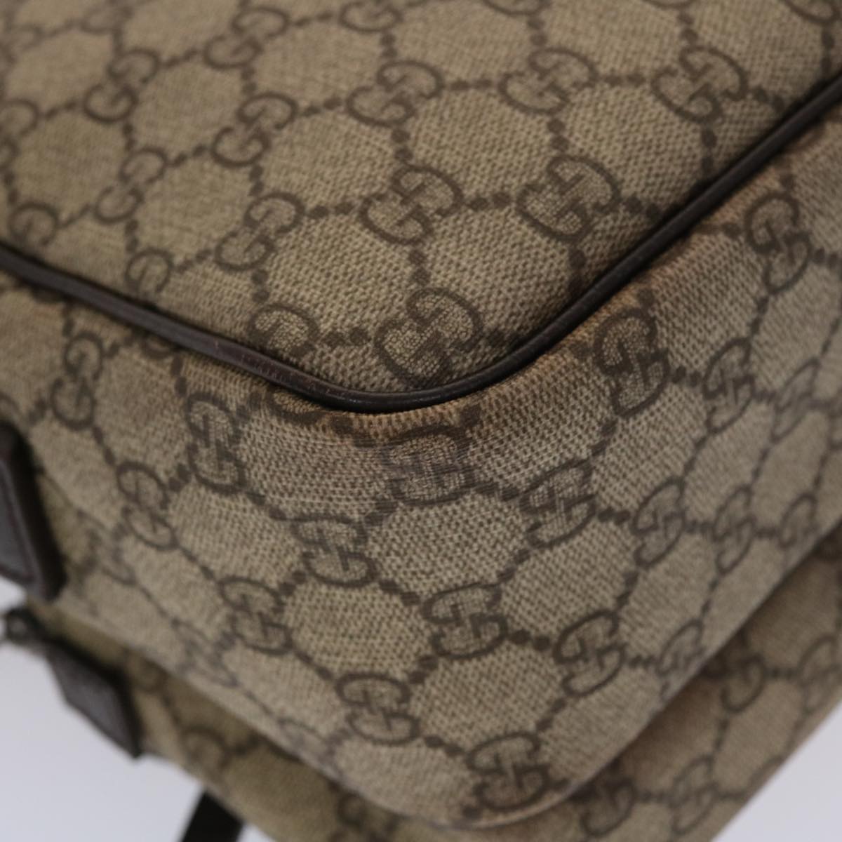 GUCCI GG Canvas Shoulder Bag PVC Leather Beige 114531  45947