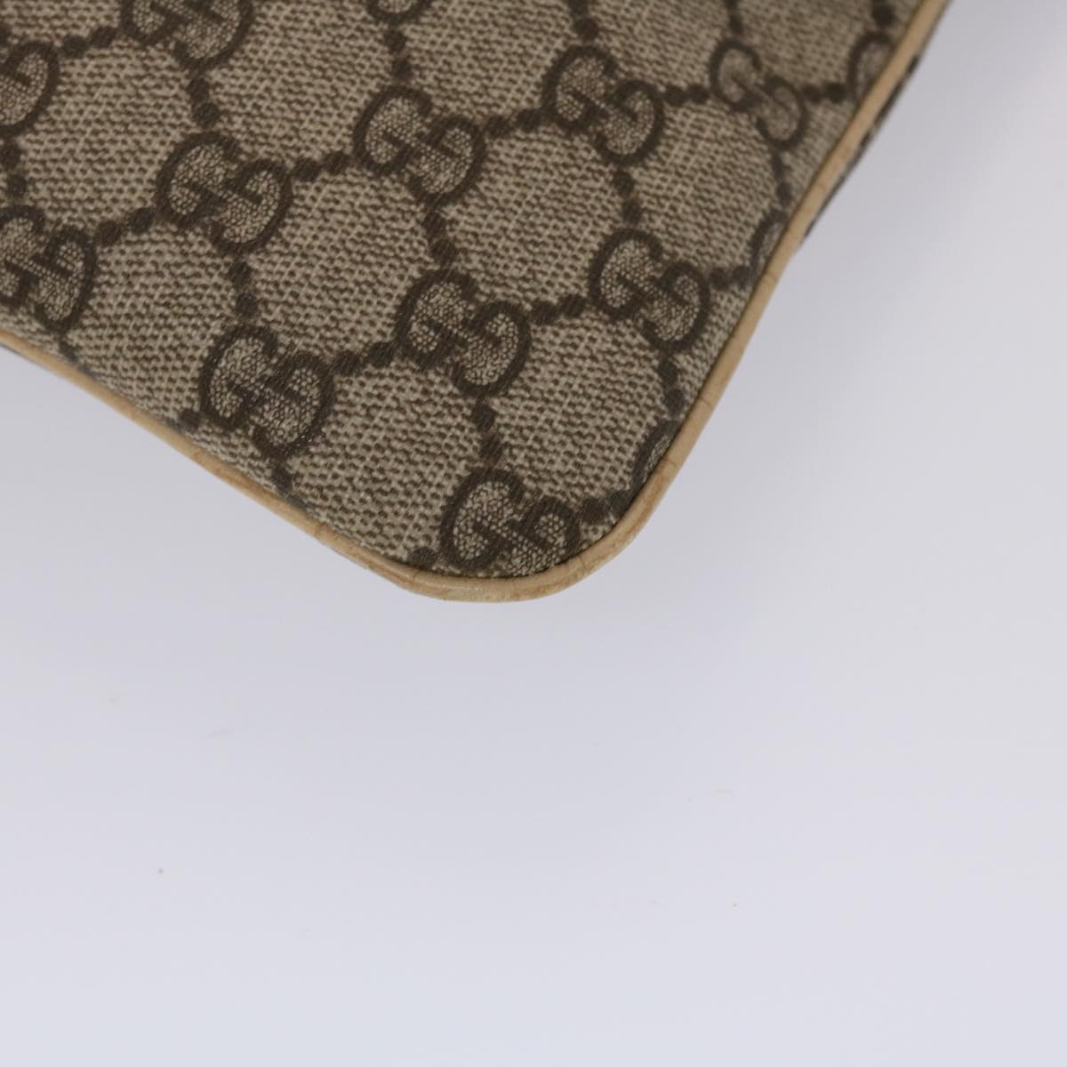 GUCCI GG Canvas Hand Bag PVC Leather Beige 117551  45968