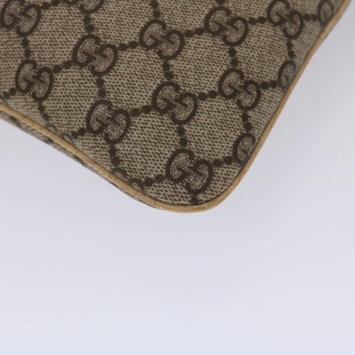 GUCCI GG Canvas Hand Bag PVC Leather Beige 117551  45968