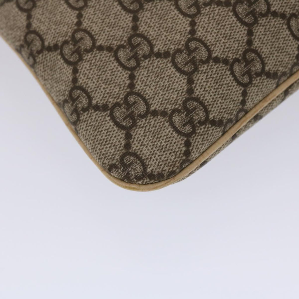 GUCCI GG Canvas Hand Bag PVC Leather Beige 117551  45968