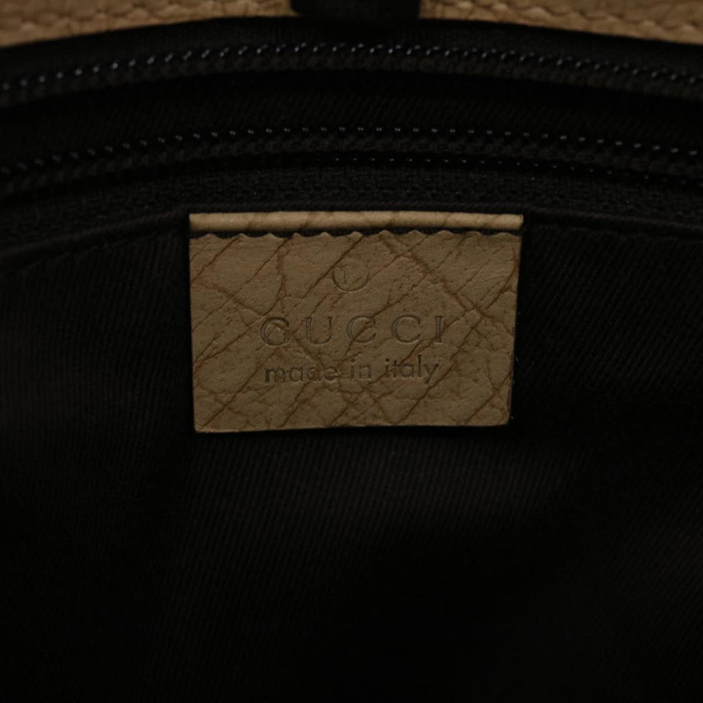 GUCCI GG Canvas Hand Bag PVC Leather Beige 117551  45968