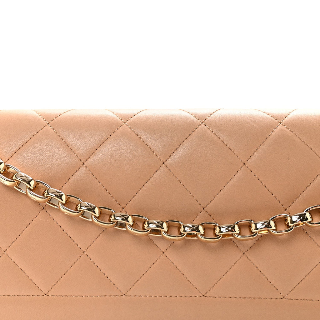 Chanel Lambskin Quilted Large Chic With Me Flap Beige