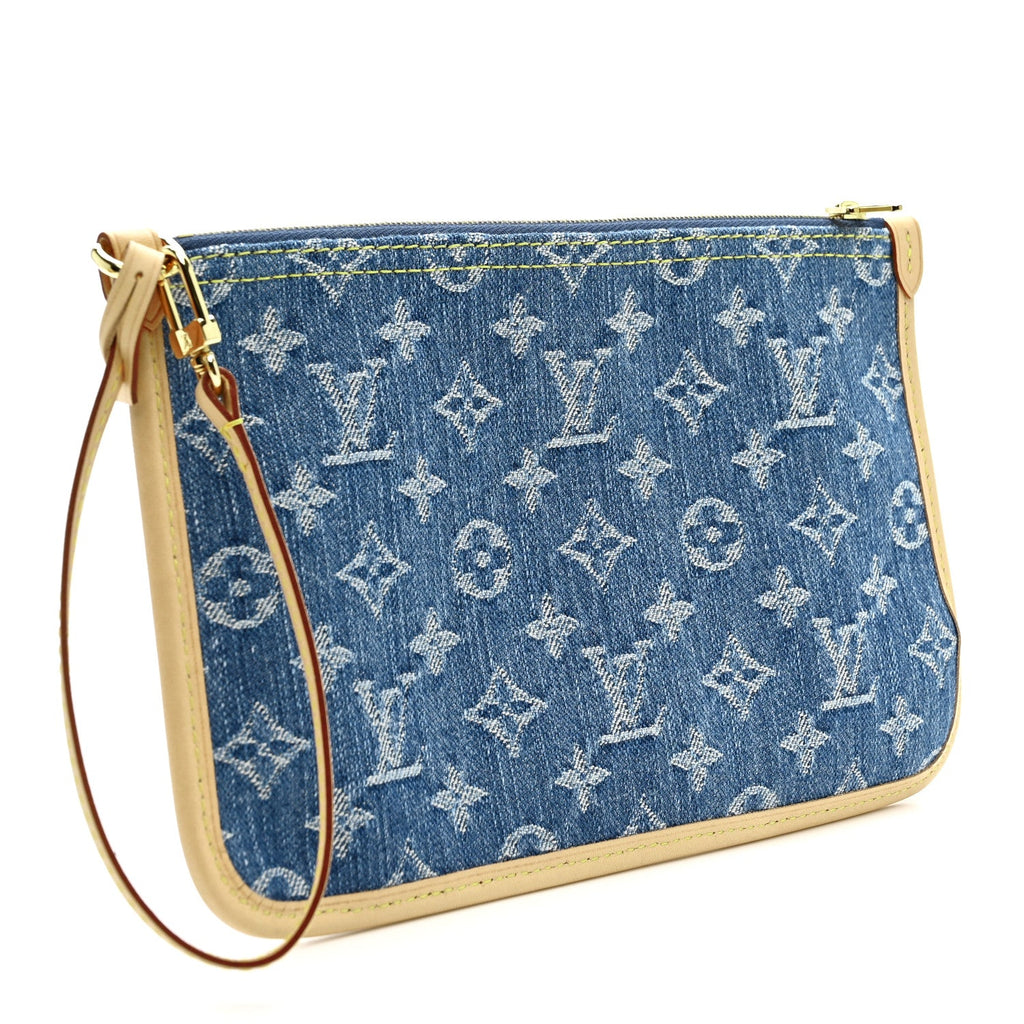 Louis Vuitton Denim Monogram Jacquard Neverfull MM GM Pochette Blue
