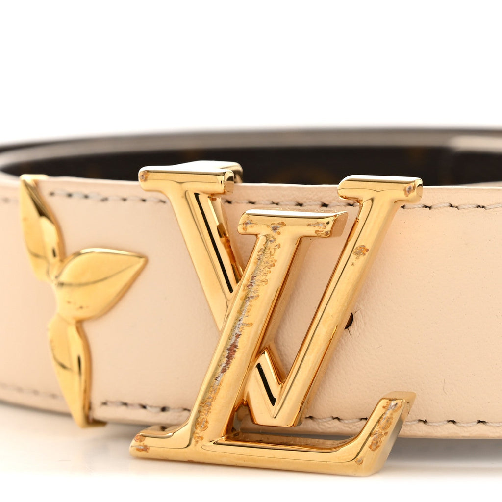 Louis Vuitton Monogram 30mm Pretty LV Reversible Belt 80 32 Beige